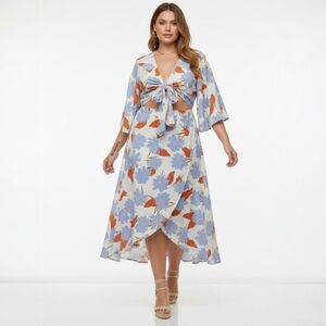 NWT L*SPACE Kellen Floral Cutout Hi - Low Midi Dress – Coastal Boho Resort – L